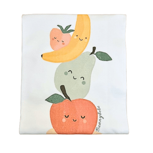 BUNNY BEBE Καλοκαιρινή Κουβέρτα Αγκαλιάς Interlock Fruits