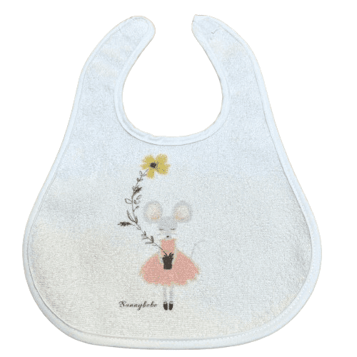 BUNNY BEBE Πλαστικοποιημένη Μακρόστενη Σαλιάρα Πετσετέ Με Velcro Mouse (4+ μηνών)