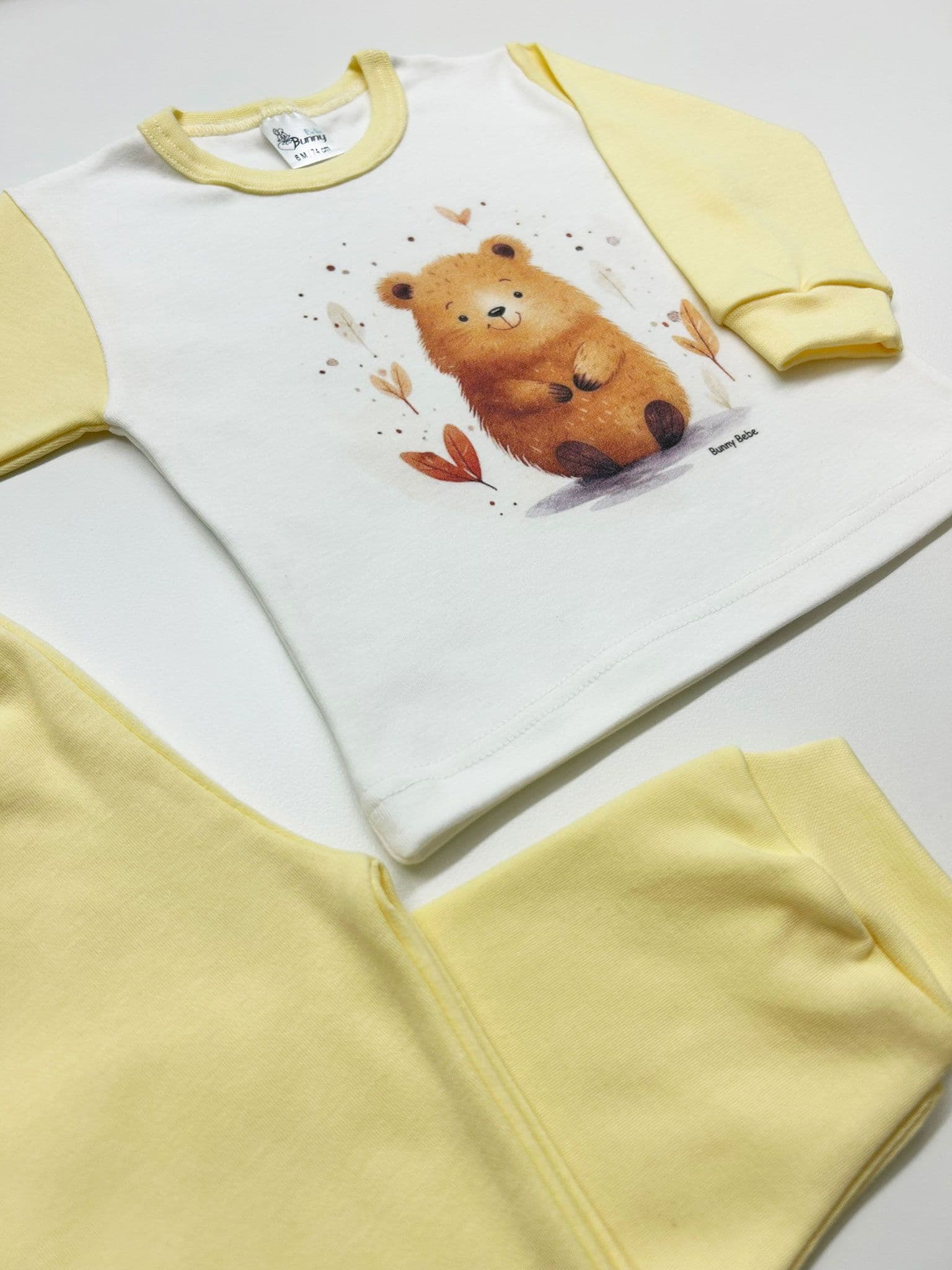 BUNNY BEBE Βρεφικές Πιτζάμες Κάστορας Κίτρινο