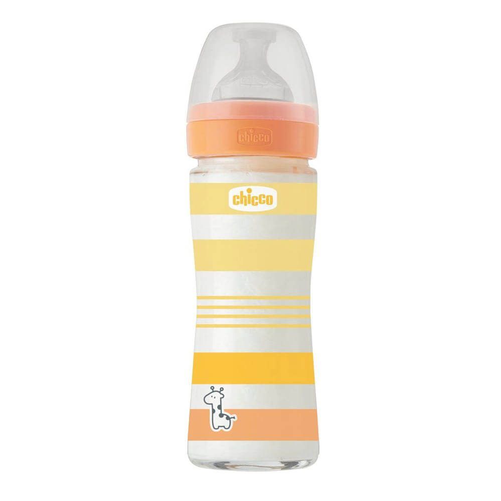 CHICCO Γυάλινο Μπιμπερό Well Being Stripes Unisex 240ml (0+ μηνών)