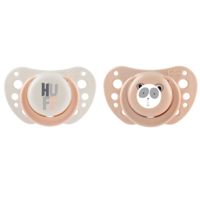 CHICCO Σετ Πιπίλες Σιλικόνης Physio Forma Air Panda & Huff (0-6 μηνών)