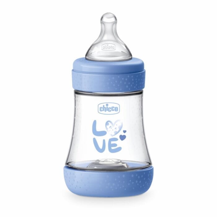 CHICCO Πλαστικό Μπιμπερό Perfect 5 Blue Love 150ml (0+ μηνών)