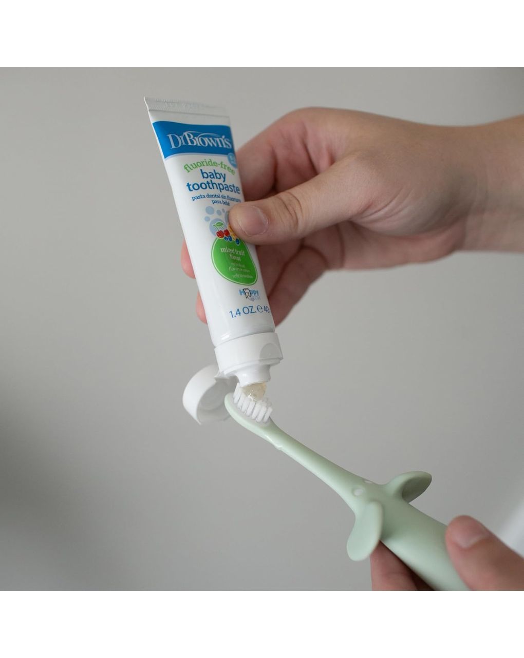 DR. BROWN’S Βρεφική Οδοντόβουρτσα Πράσινο Ελεφαντάκι (0-3 ετών)