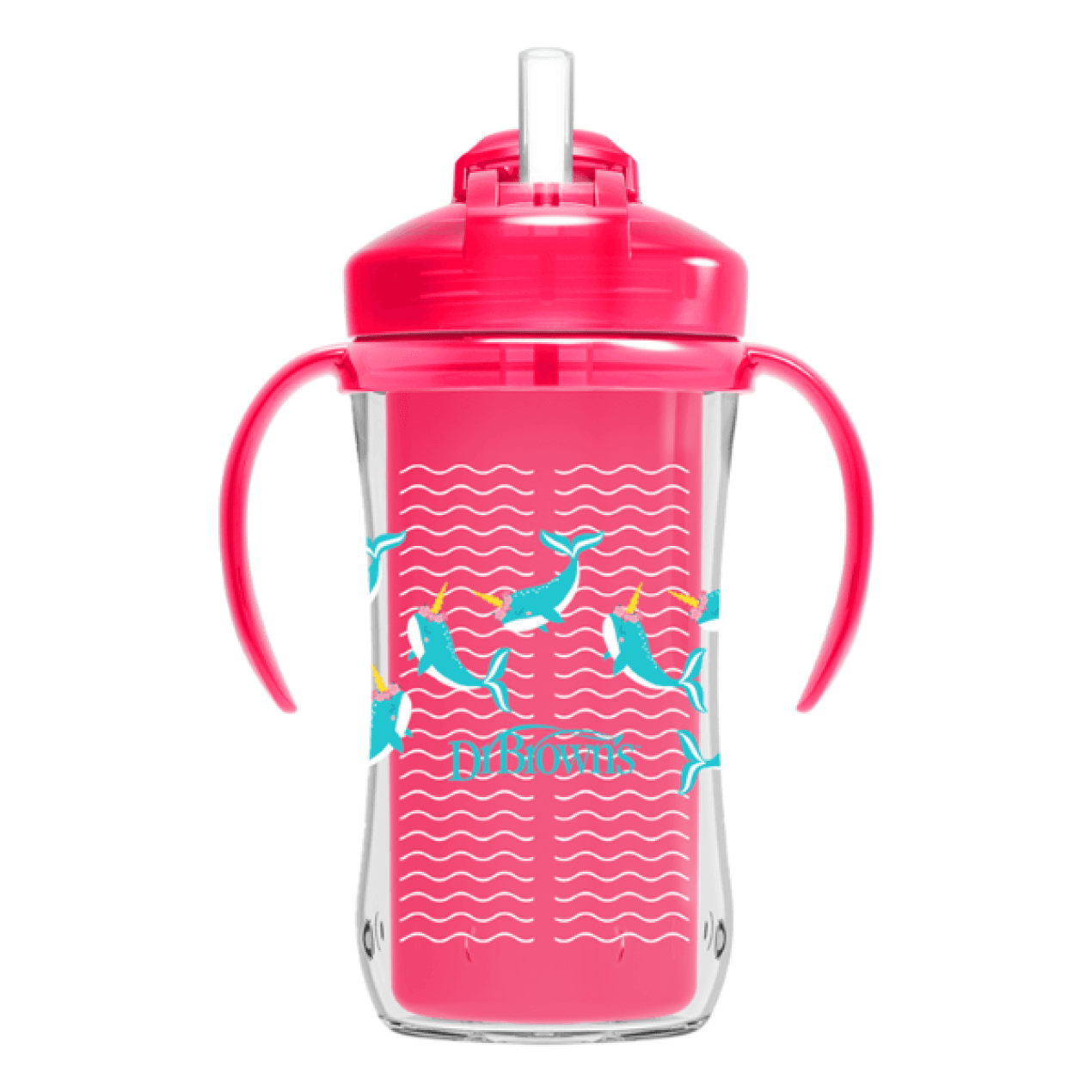 DR. BROWN'S Παιδικός Θερμός Με Καλαμάκι Pink 300ml (12+μηνών)