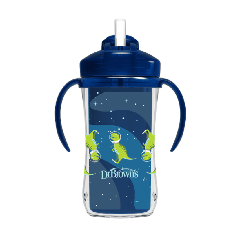 DR. BROWN'S Παιδικός Θερμός Με Καλαμάκι Blue 300ml (12+μηνών)