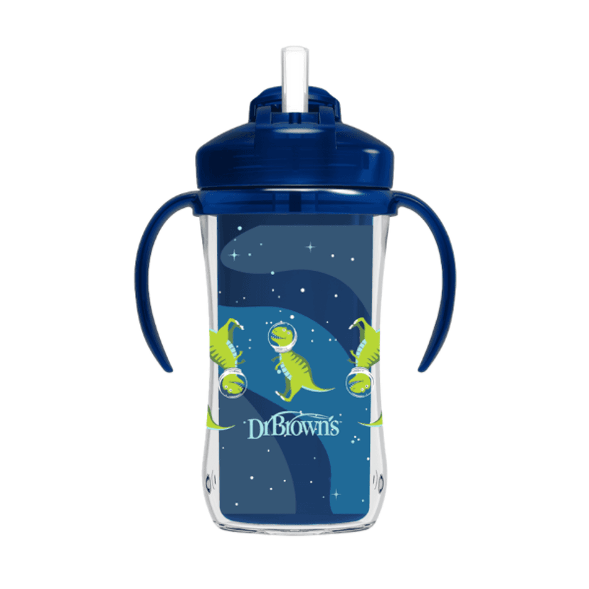 DR. BROWN'S Παιδικός Θερμός Με Καλαμάκι Blue 300ml (12+μηνών)