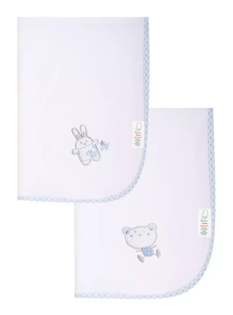 FIGLIO BINO Αδιάβροχο Σελτεδάκι Μωρού Με Κέντημα 50x70cm Blue