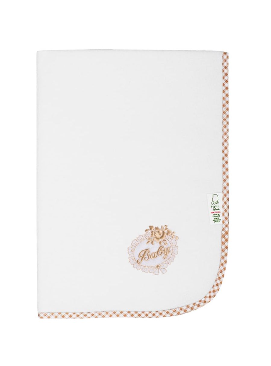 FIGLIO BINO Αδιάβροχο Σελτεδάκι Μωρού Με Κέντημα 60x90cm Beige