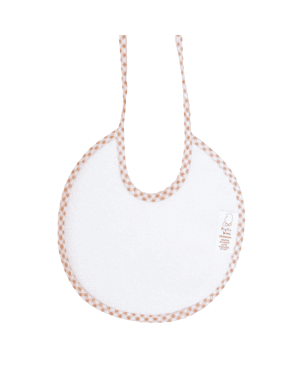 FIGLIO BINO Βρεφική Στρογγυλή Σαλιάρα Φροτέ Με Χρωματιστό Ρέλι Beige (0+ μηνών)