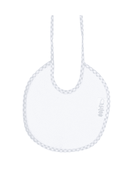 FIGLIO BINO Βρεφική Στρογγυλή Σαλιάρα Φροτέ Με Χρωματιστό Ρέλι Grey (0+ μηνών)