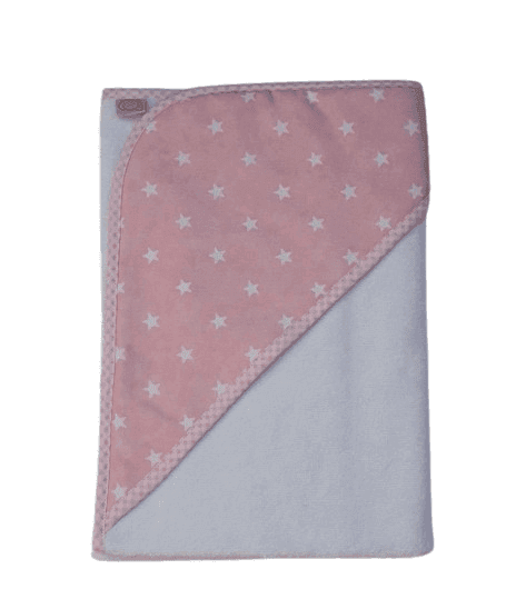 FIGLIO BINO Βρεφικό Μπουρνούζι-Κάπα Τετράγωνη Αστεράκια Ροζ