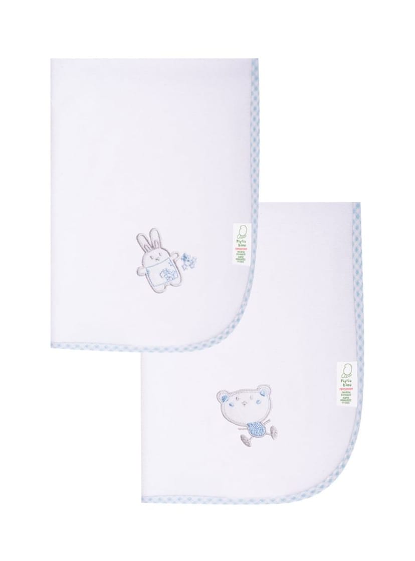 FIGLIO BINO Πάνα Αγκαλιάς Φανέλα Με Κέντημα Blue