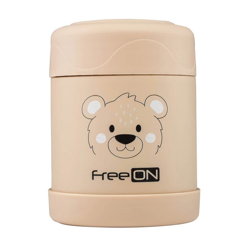 FREE ON Ανοξείδωτος Θερμός Φαγητού 350ml Bear Beige