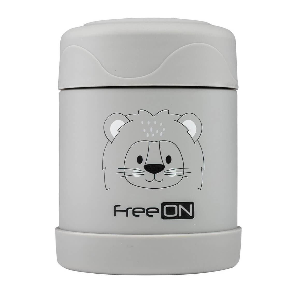 FREE ON Ανοξείδωτος Θερμός Φαγητού 350ml Lion Grey