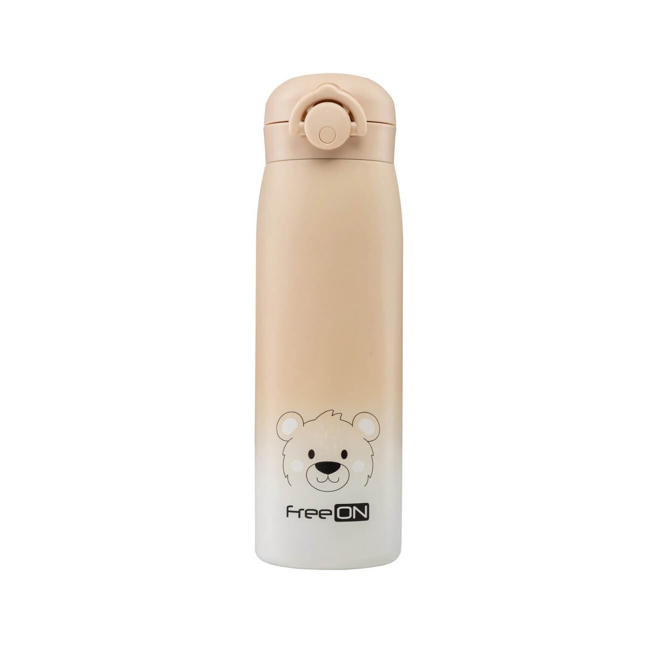 FREE ON Ανοξείδωτος Θερμός Υγρών Bear Beige 480ml