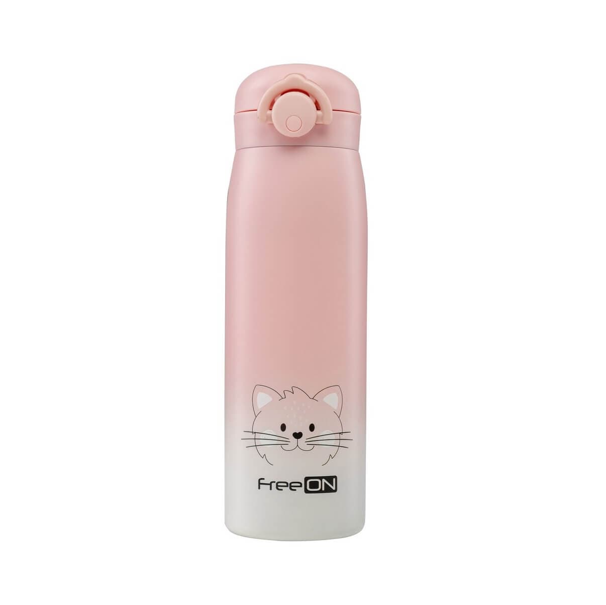 FREE ON Ανοξείδωτος Θερμός Υγρών Kitty Pink 480ml