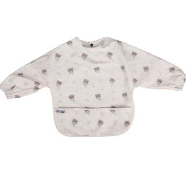 FREE ON Μακρυμάνικη Αδιάβροχη Σαλιάρα Με Τσέπη & Κουμπάκια Bear Beige (6+ μηνών)