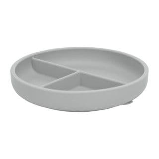 FREE ON Πιάτο Σιλικόνης Με Χωρίσματα Και Βεντούζα Gray (6+μηνών)
