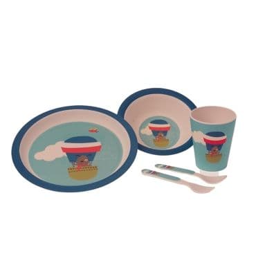 GAMBERRITOS Βρεφικό Σετ Φαγητού PP Αερόστατο Μπλε (6+ μηνών)