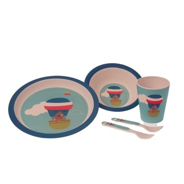 GAMBERRITOS Βρεφικό Σετ Φαγητού PP Αερόστατο Μπλε (6+ μηνών)