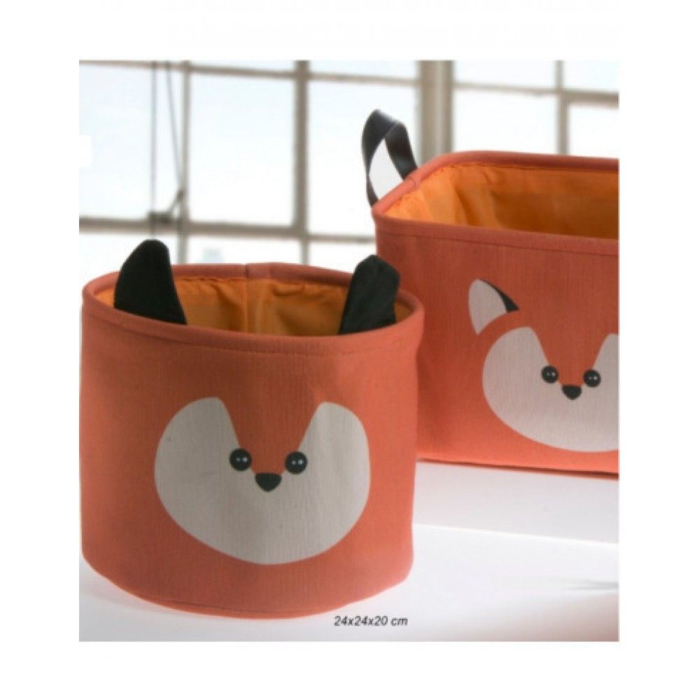 GAMBERRITOS Στρογγυλό Καλάθι Αποθήκευσης Παιχνιδιών Αλεπού