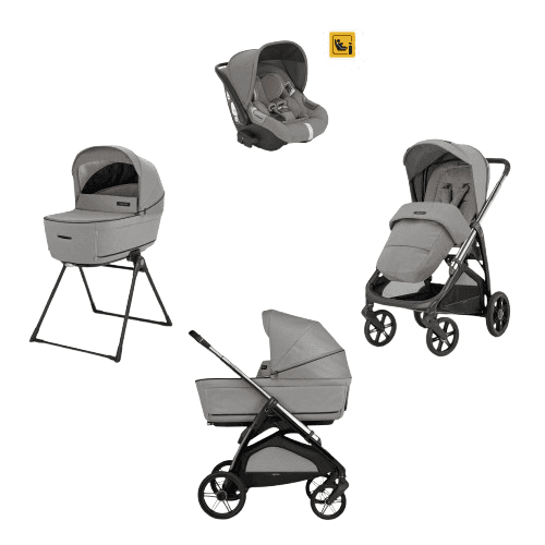 INGLESINA Καρότσι 3 Σε 1 Aptica System Quattro Darwin Infant Platinum Grey-Litio Black