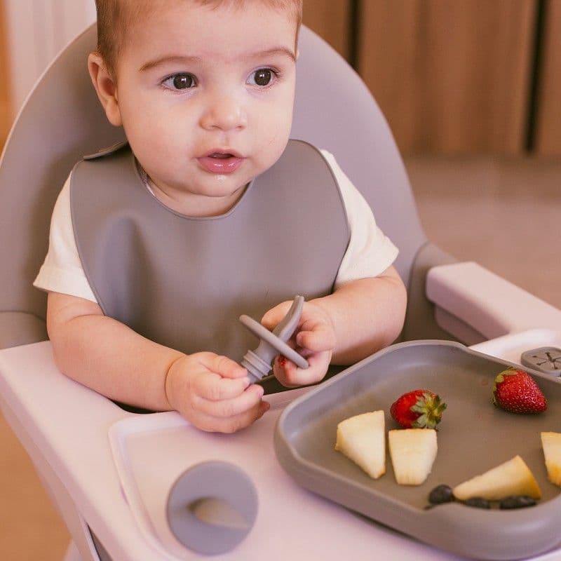 INTERBABY Σετ Εργονομικό Κουτάλι Πιρούνι Anti-Chocking Earth Ochre (4+ μηνών)