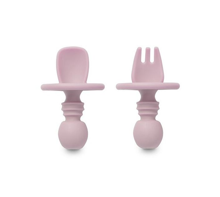 INTERBABY Σετ Εργονομικό Κουτάλι Πιρούνι Anti-Chocking Rosa (4+ μηνών)