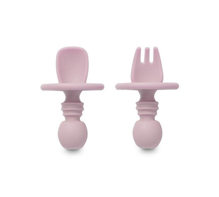 INTERBABY Σετ Εργονομικό Κουτάλι Πιρούνι Anti-Chocking Rosa (4+ μηνών)