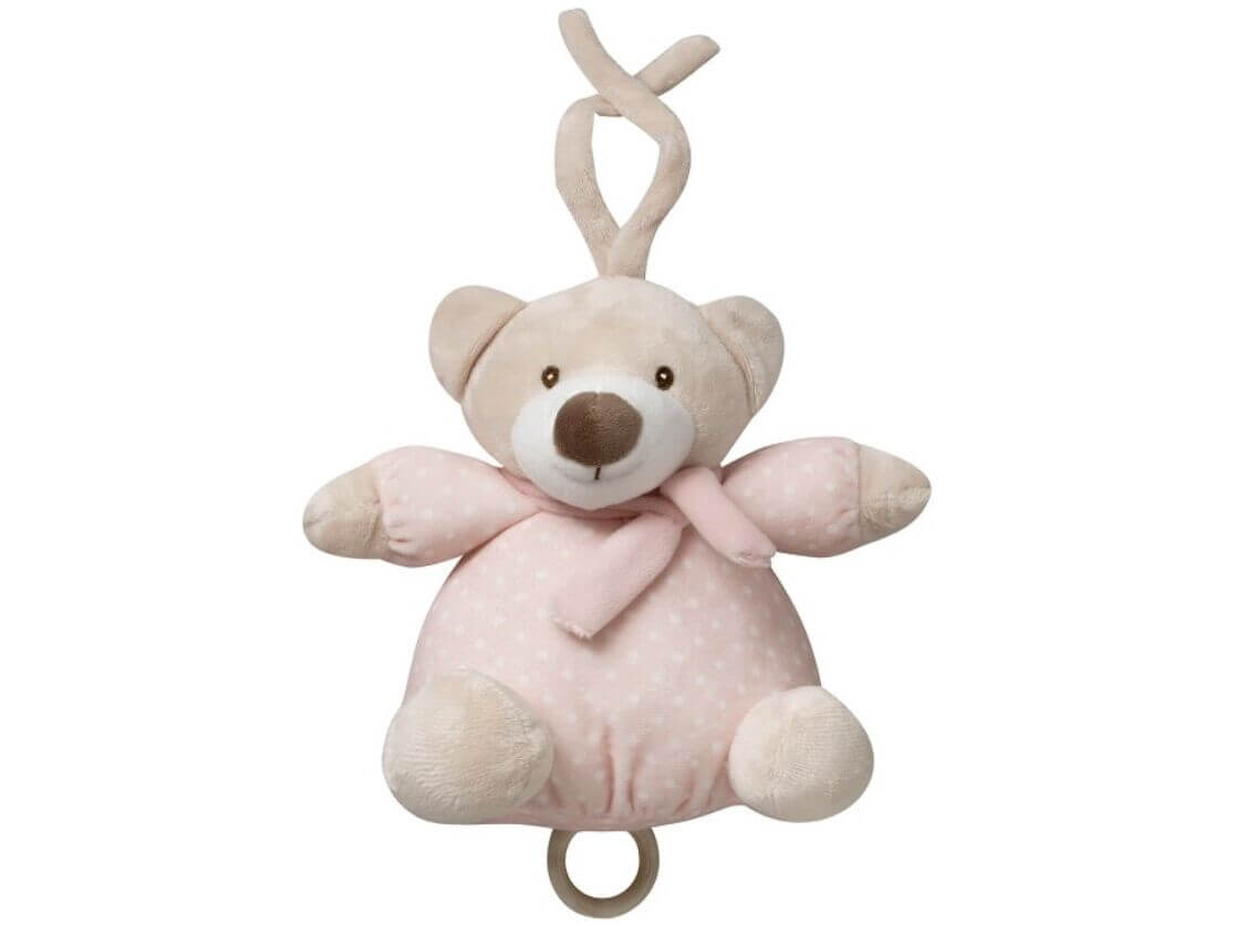 INTERBABY Βρεφικό Κρεμαστό Μουσικό Παιχνίδι Bear Pink