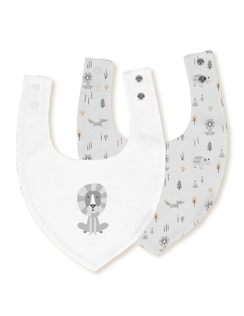 INTERBABY Σετ Βρεφικές Αδιάβροχες Σαλιάρες Μπαντάνα Bamboo Fox Grey (0+ μηνών)