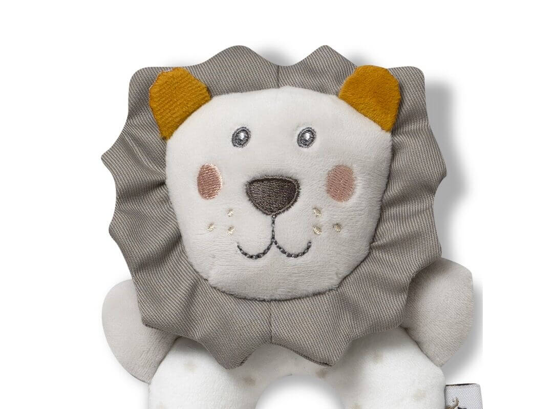 INTERBABY Βρεφική Λούτρινη Κουδουνίστρα Lion White (0+ μηνών)