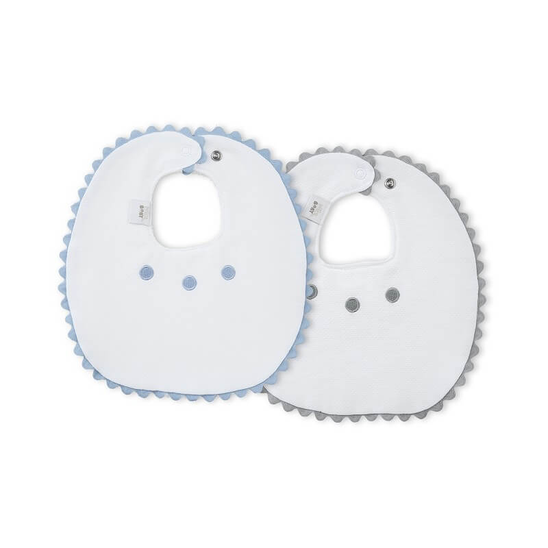 INTERBABY Σετ Βρεφικές Σαλιάρες Πετσετέ Grey-Blue (0+ μηνών)