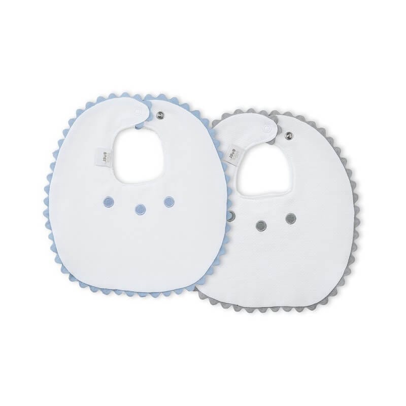 INTERBABY Σετ Βρεφικές Σαλιάρες Πετσετέ Grey-Blue (0+ μηνών)