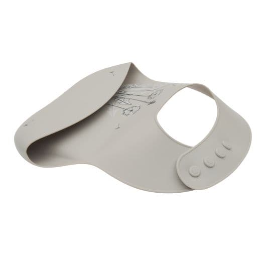 KIKKA BOO Βρεφική Αδιάβροχη Σαλιάρα Σιλικόνης Με Τσέπη Flora Sand (6+ μηνών)