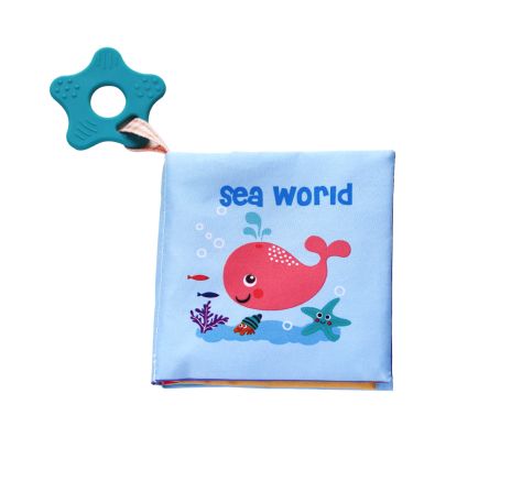 KIKKA BOO Εκπαιδευτικό Υφασμάτινο Βιβλίο Με Μασητικό Sea World (3+ μηνών)