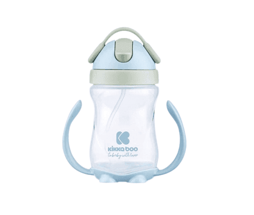 KIKKA BOO Εκπαιδευτικό Ποτηράκι Με Καλαμάκι Blue 300ml (12+ μηνών)