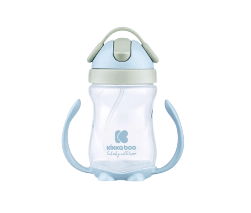 KIKKA BOO Εκπαιδευτικό Ποτηράκι Με Καλαμάκι Blue 300ml (12+ μηνών)