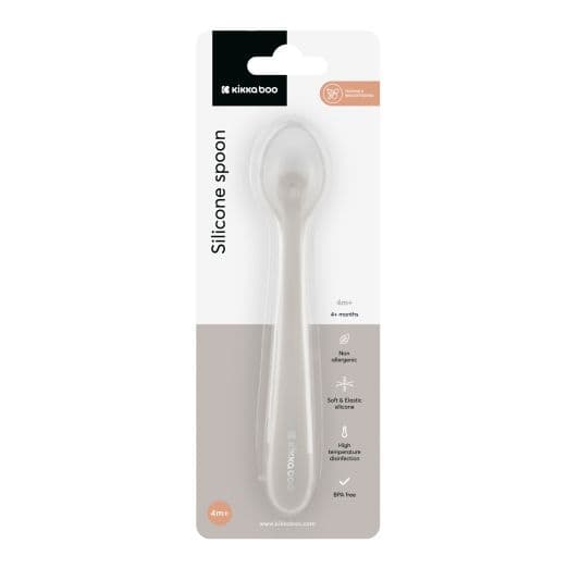 KIKKA BOO Βρεφικό Κουταλάκι Σιλικόνης Για Μωρά Sand (4+ μηνών)