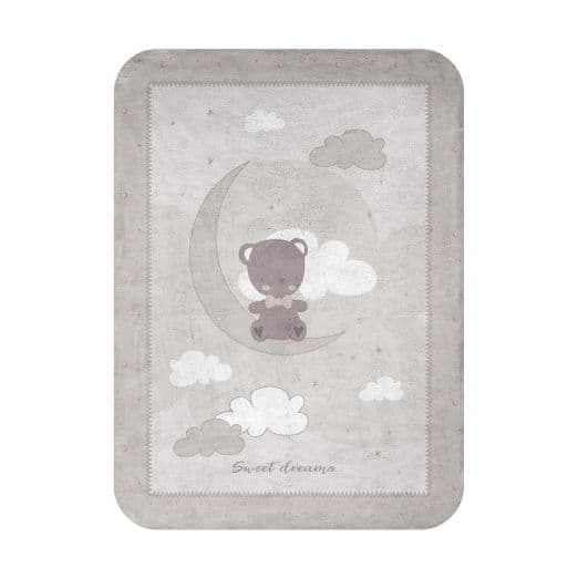 KIKKA BOO Βελουτέ Κουβέρτα Κούνιας Dream Big Beige (110×140cm)