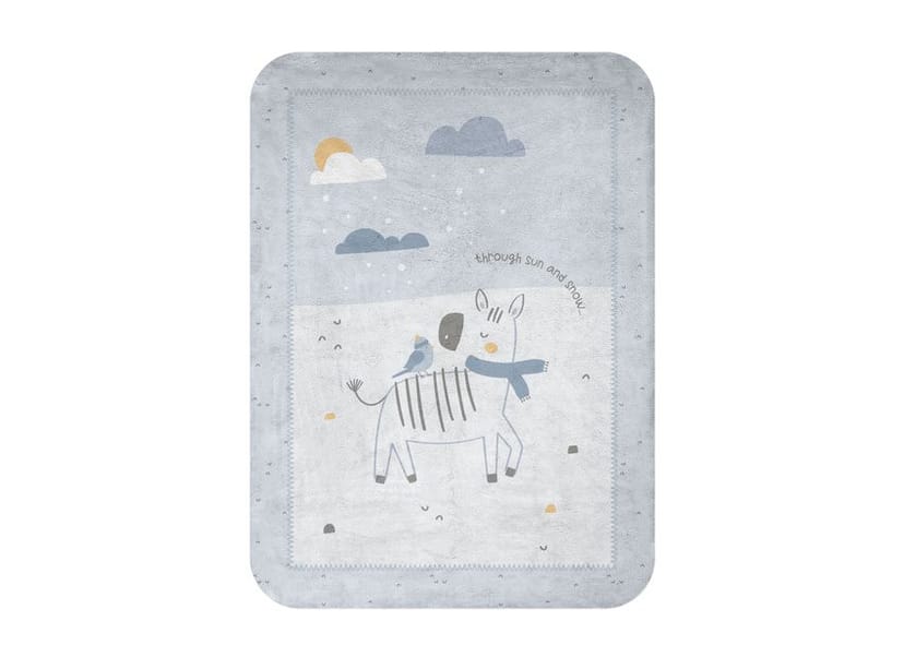 KIKKA BOO Βελουτέ Κουβέρτα Κούνιας Stripy Friends (110×140cm)