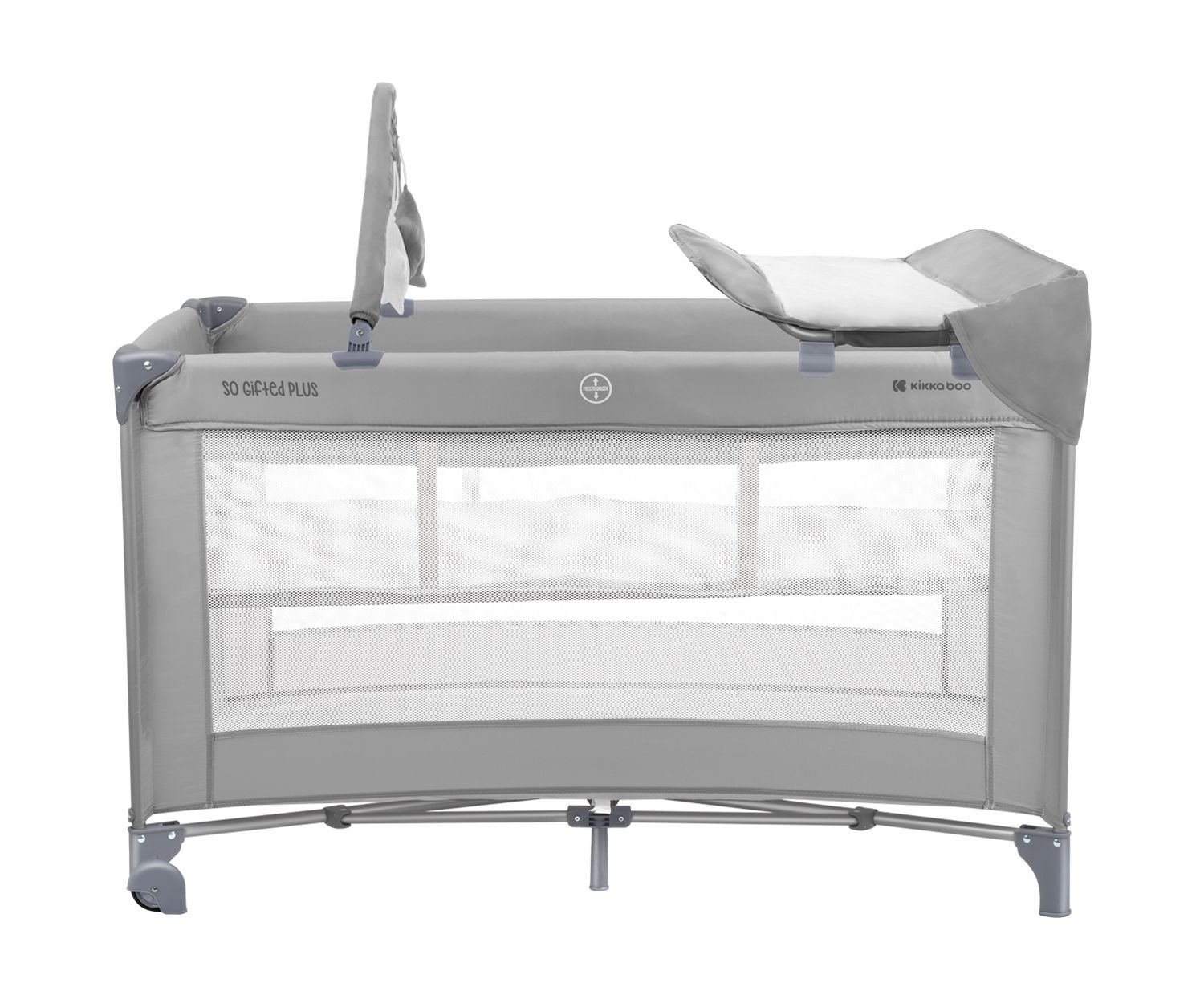 KIKKA BOO Παρκοκρέβατο 2 Επιπέδων Mε Αλλαξιέρα So Gifted Plus Grey