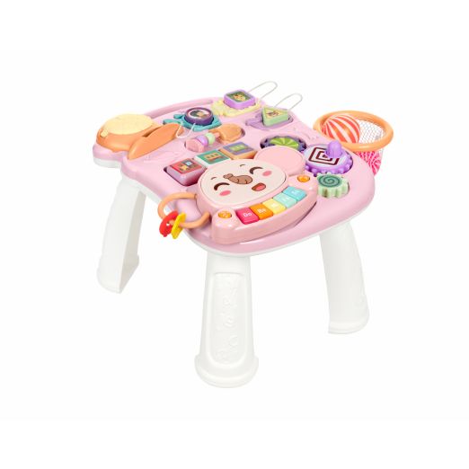 KIKKA BOO Στράτα Περπατούρα Με Τραπεζάκι Δραστηριοτήτων Play & Grow 3in1 Pink (12+ μηνών)