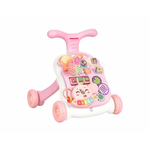 KIKKA BOO Στράτα Περπατούρα Με Τραπεζάκι Δραστηριοτήτων Play & Grow 3in1 Pink (12+ μηνών)