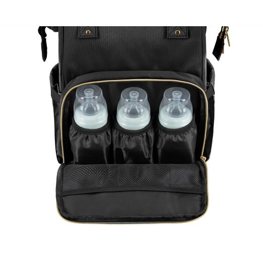 KIKKA BOO Τσάντα Αλλαξιέρα Πλάτης Siena Black & Gold 2025