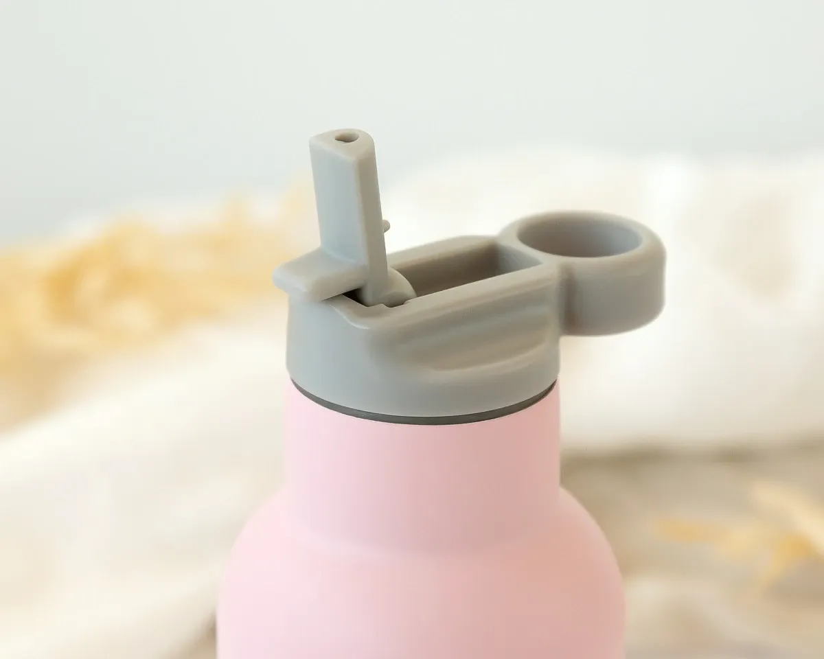 KIOKIDS Ανοξείδωτο Παγούρι Θερμός Με Καλαμάκι 350ml Pink (2+ ετών)