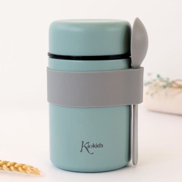 KIOKIDS Ανοξείδωτος Θερμός Φαγητού Με Κουτάλι Μέντα 500ml