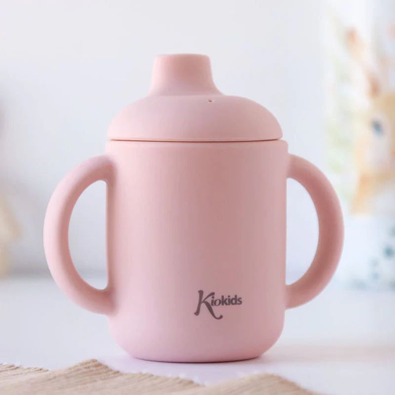 KIOKIDS Ποτήρι Σιλικόνης Με Στόμιο Pink 120ml (4+ μηνών)