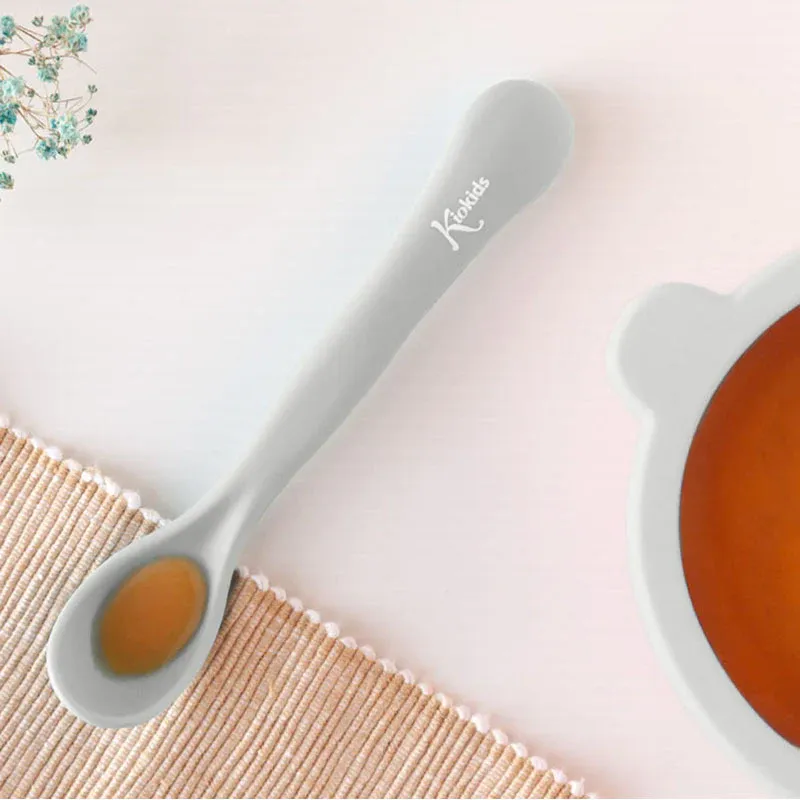 KIOKIDS Εκπαιδευτικό Κουταλάκι Για Μωρά Grey (6+ μηνών)