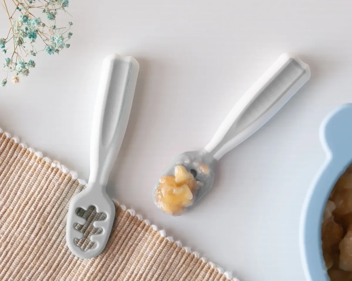 KIOKIDS Κουταλάκια Αυτοσίτισης Για Μωρά Γκρι (6+ μηνών)